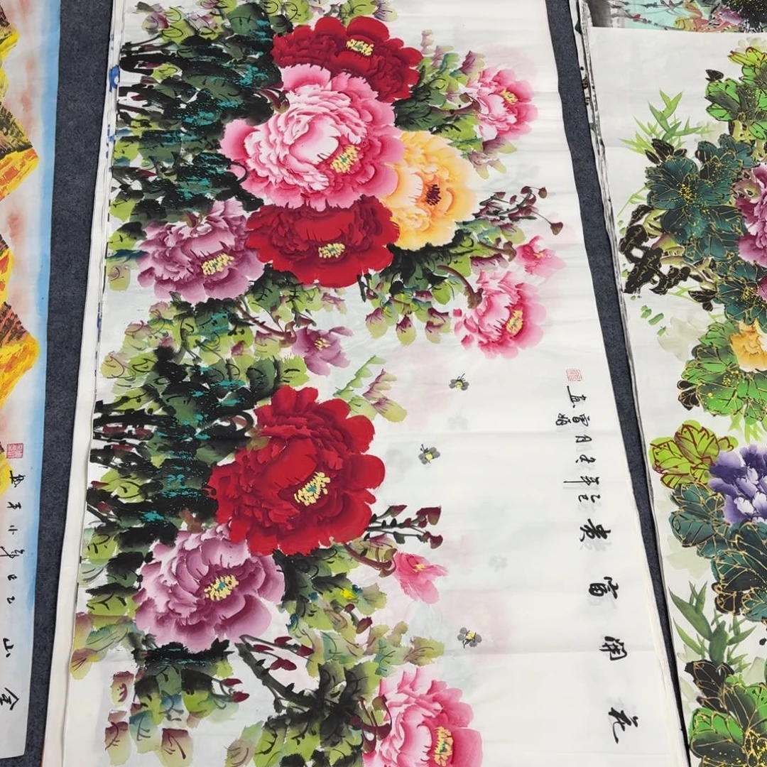 国画180×70手绘画画画