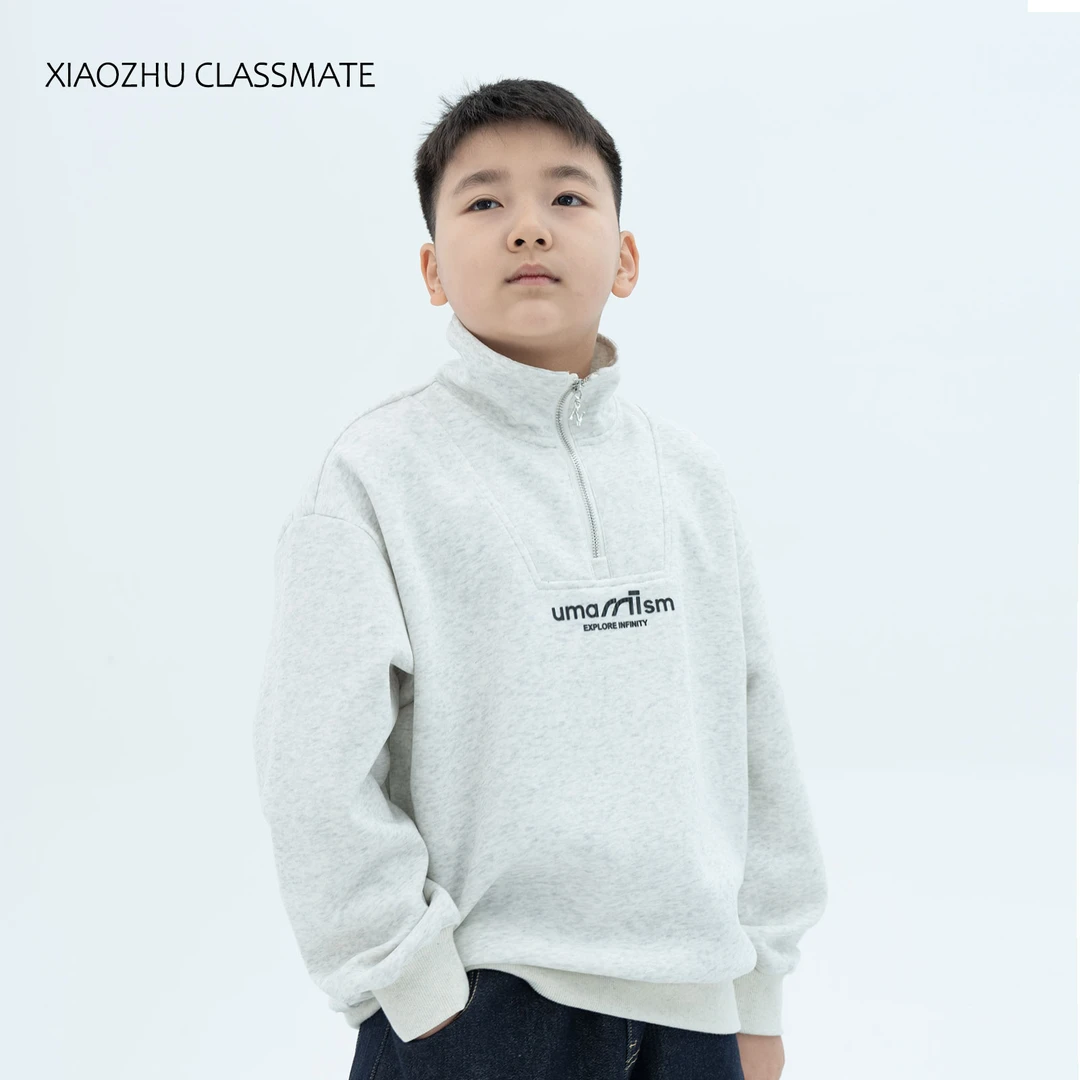 胖男童半高领儿童卫衣宽松青少年大码加肥上衣长袖春秋新款 54118