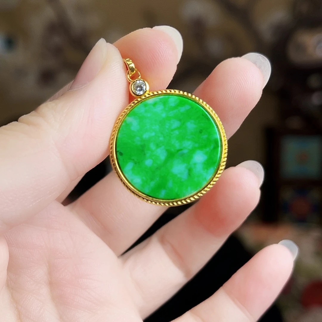 翡翠银S925镶嵌颈饰吊坠