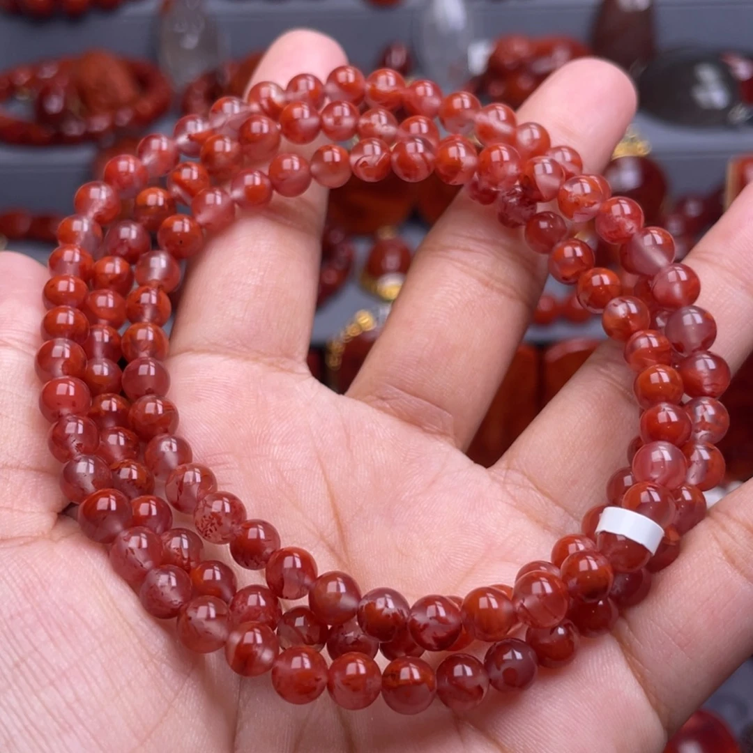 南红玛瑙未镶嵌珠宝奇石多圈6mm