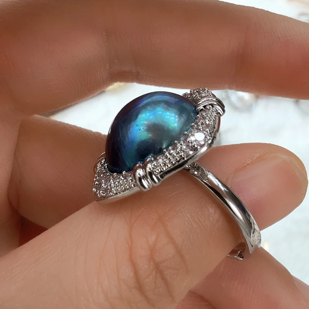 拼合珍珠（马贝珠）戒圈未镶嵌