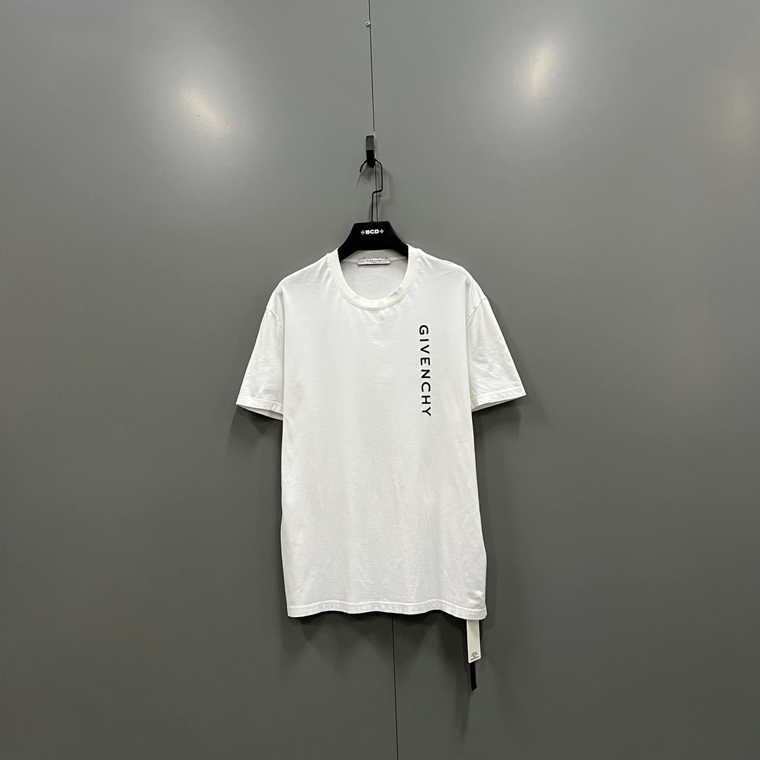 99新 Givenchy/纪梵希 h821  白色侧边logo印花短袖 XXL码 015370
