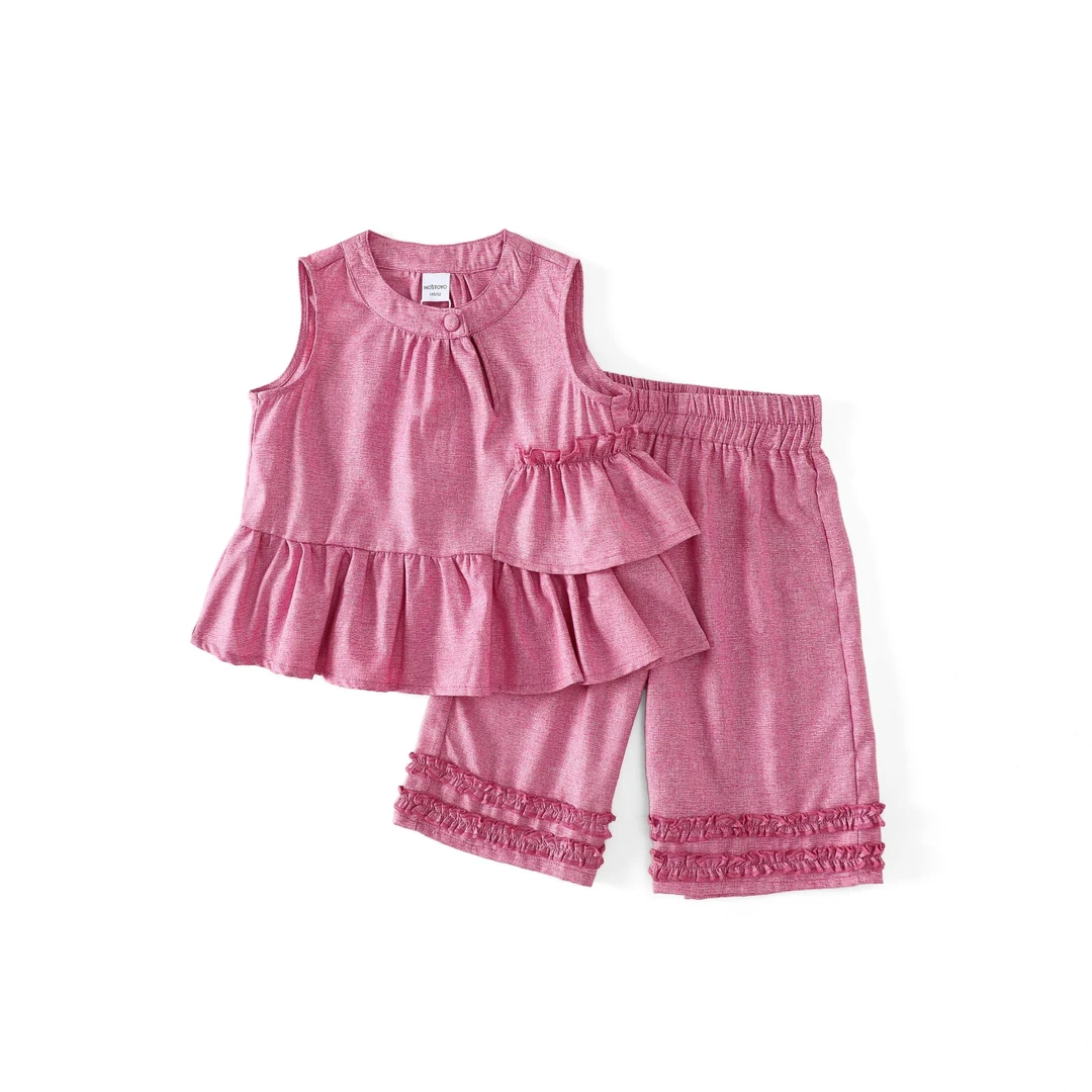 【皇室童缘】2025夏季时尚女童甜美爱心时尚印花套装17620580001