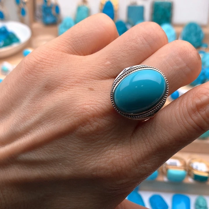 绿松石银S925镶嵌珠宝奇石