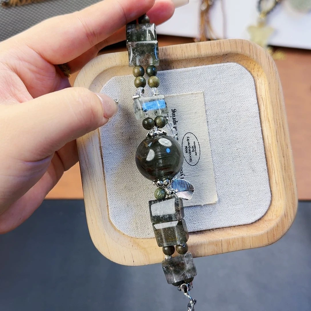 水晶手链合金绿幽灵手牌