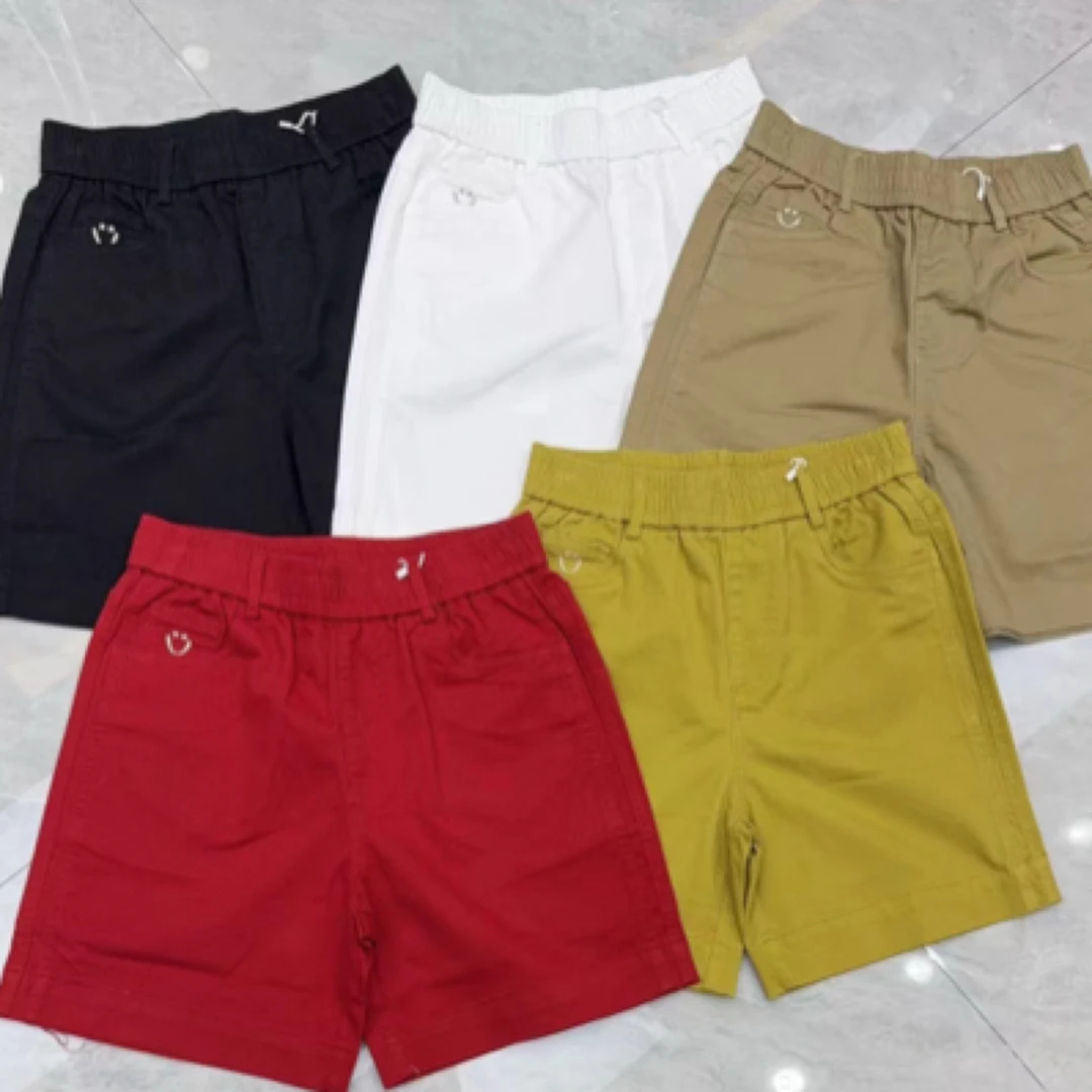 超优质百搭5色笑脸水洗牛仔松紧裤5分裤6259