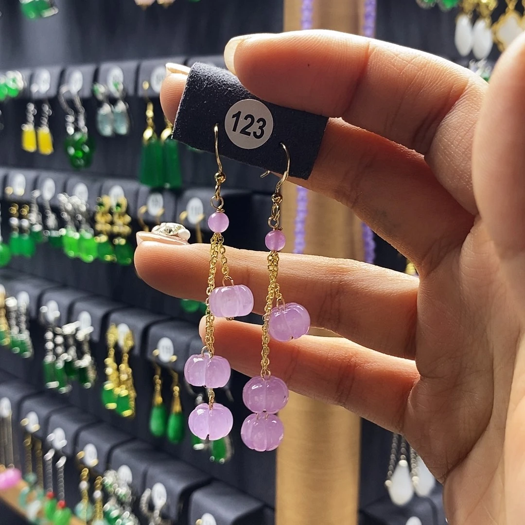 翡翠未镶嵌耳饰123