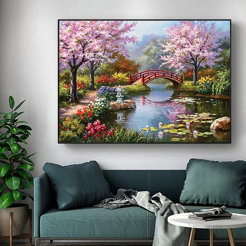 纯手工绣好的十字绣成品22251/124梦幻春色怡人装饰画