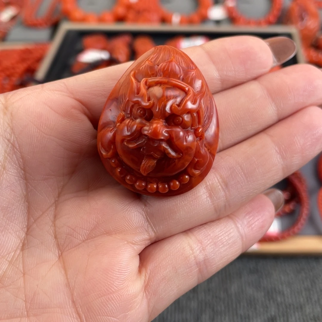 南红玛瑙未镶嵌吊坠(不含链)瓦西南红黄财神