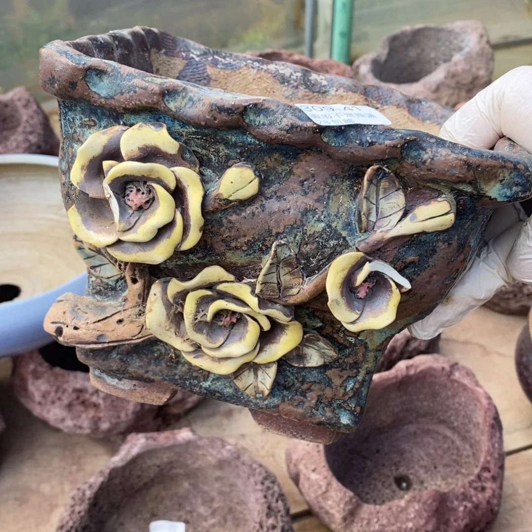 红陶往**烟41号多肉盆一个呀瑕疵