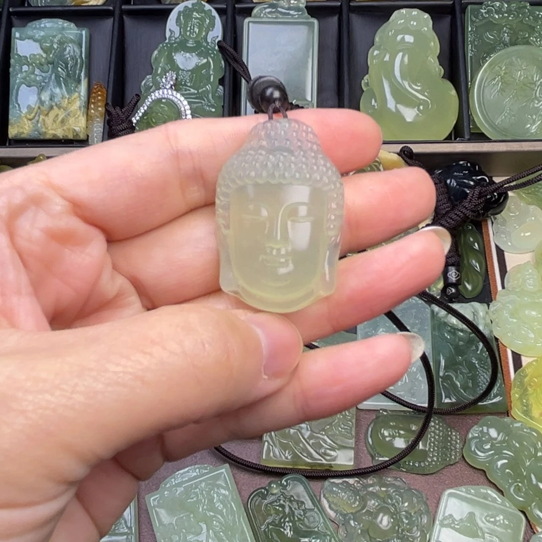 蛇纹石玉未镶嵌吊坠(赠链)