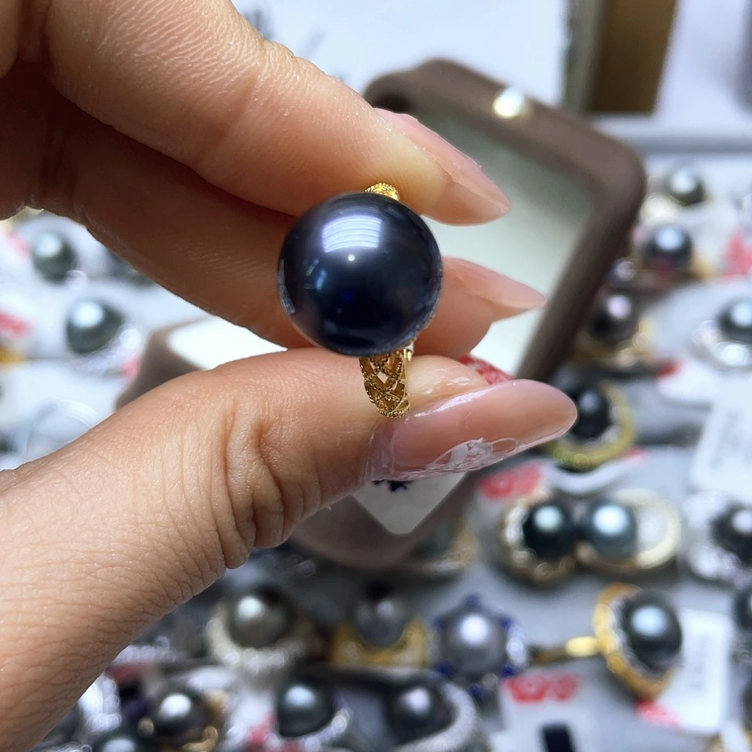 海水珍珠戒指银S925镶嵌