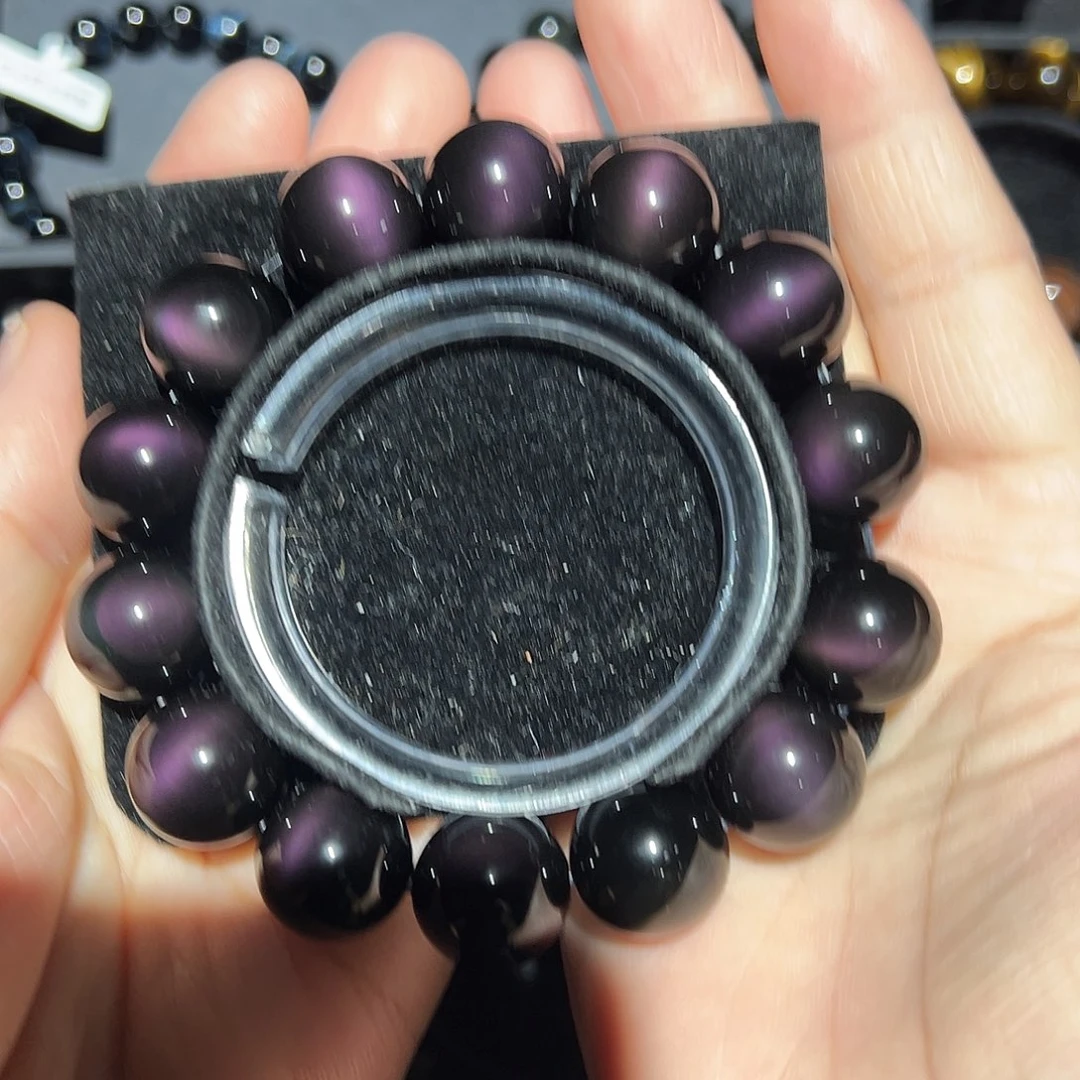黑***顶黑曜岩未镶嵌手链