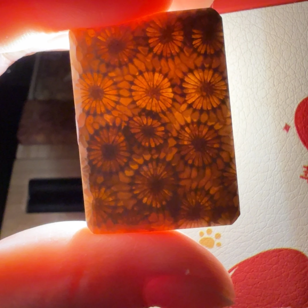 硅化玉未镶嵌爆闪雏菊花，双面美