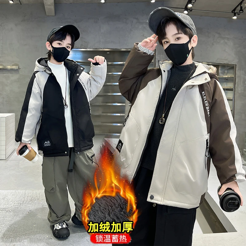 棉服儿童冬装加绒加厚棉衣外套2025新款洋气中大季休闲上衣时尚潮