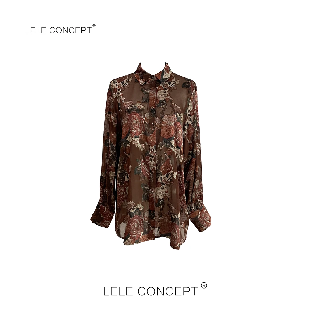 LELE CONCEPT丨【美超】优雅气质高级感花朵衬衫FC25C0142Y