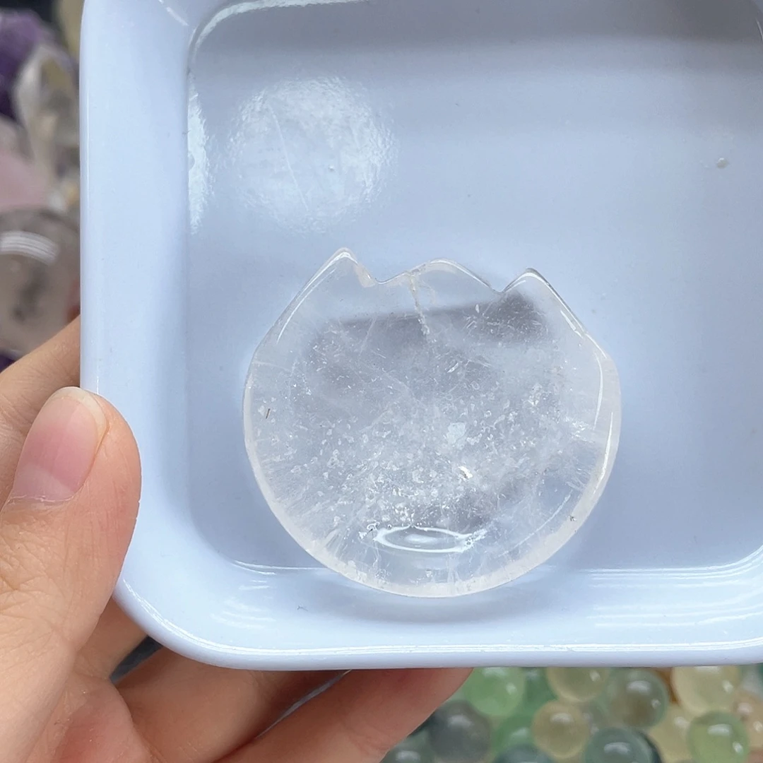 水晶珠宝半成品未镶嵌68白水晶猫爪盘底座