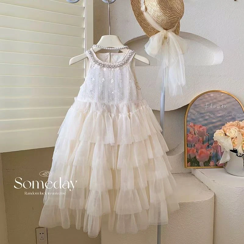 2025夏季新款白色女童洋气夏款连衣裙AYJ250228