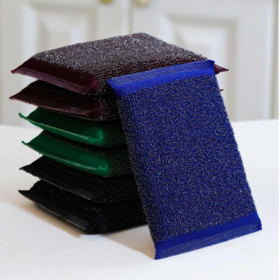 厂家批发家用钢丝清洁块百洁布抹布不沾油洗碗巾双面海绵刷海绵擦