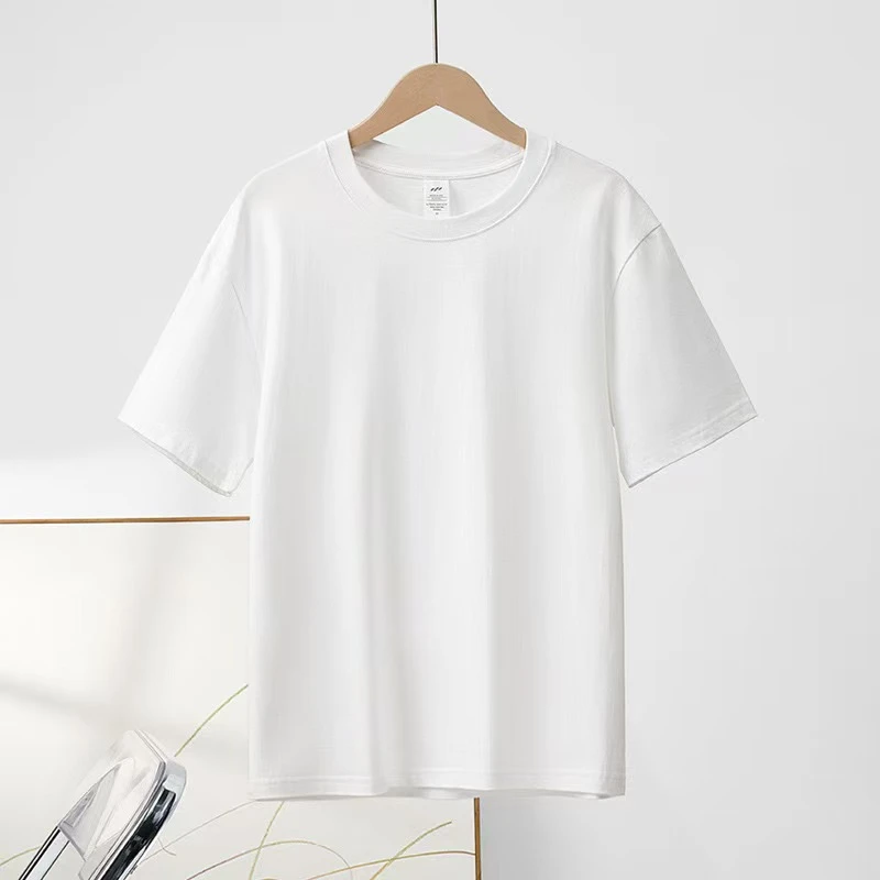 重磅纯棉针织短袖T恤潮牌夏季服饰打底衫男情侣装休闲衣服