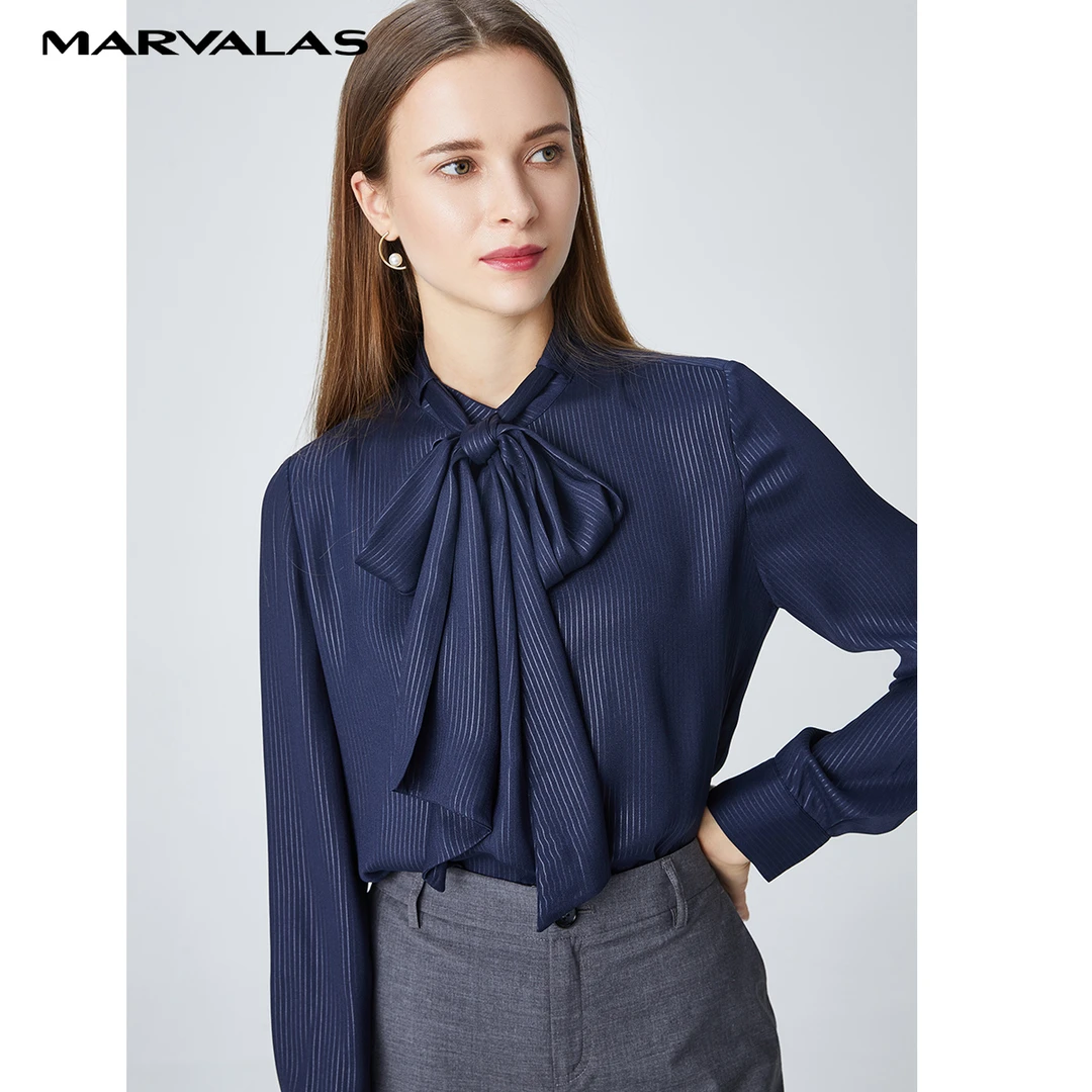 【陈大可】曼德诗雪纺衬衫蝴蝶结港味百搭高级上衣#331021-95655