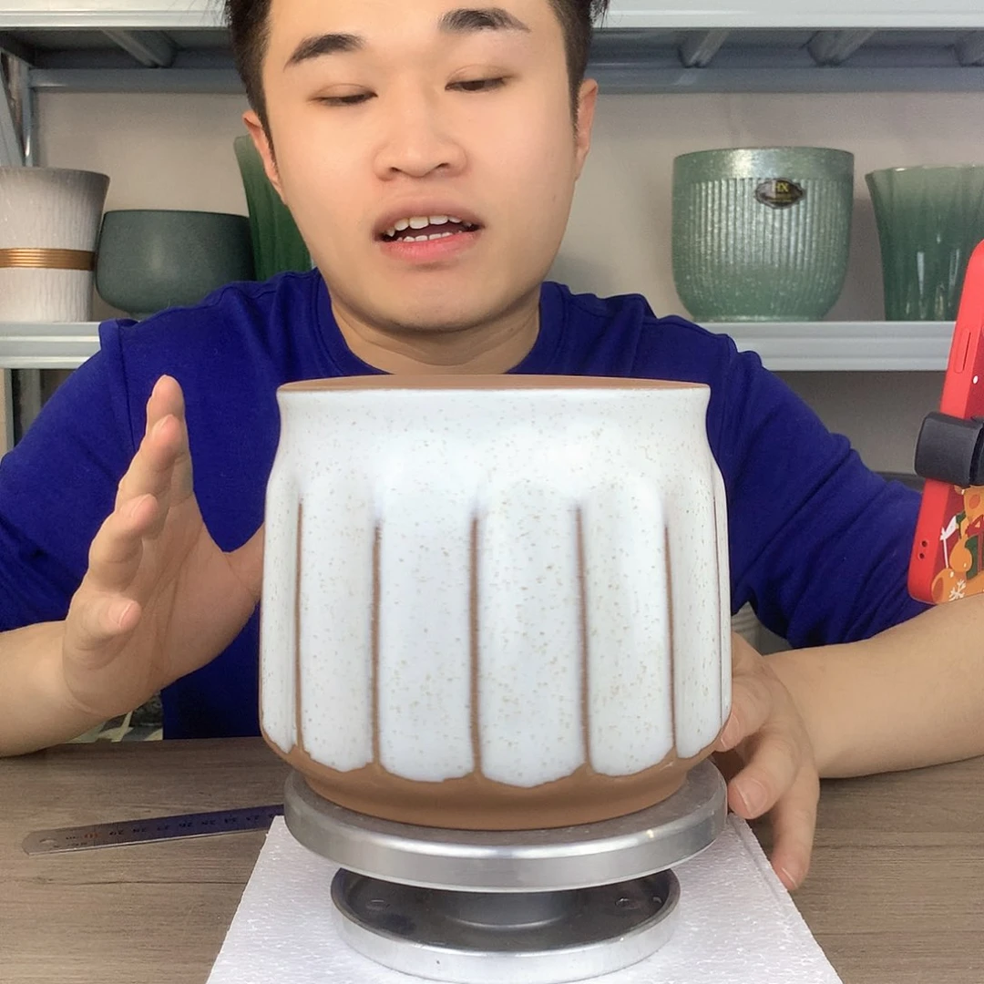 红陶微瑕/奶油饼干风格13x14一个花盆