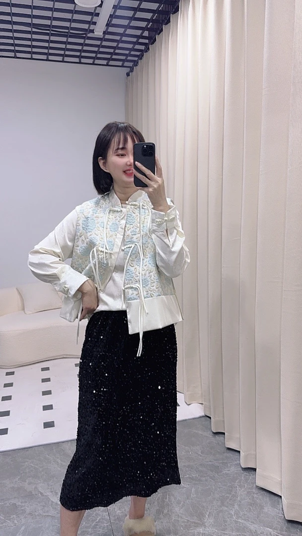 国风流苏盘扣马甲春款新中式短款马夹坎肩外套163277