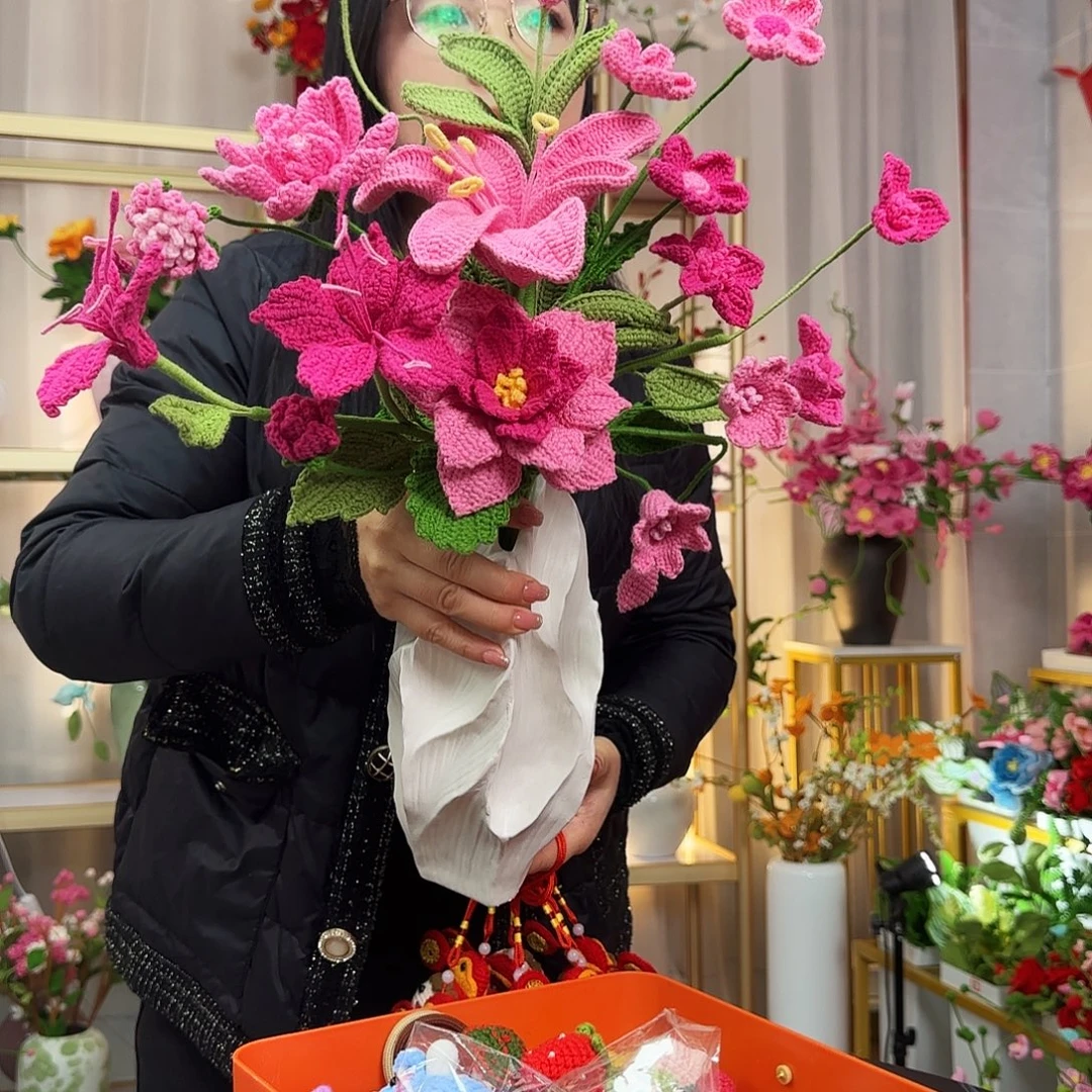 纯手工钩织钩织花束