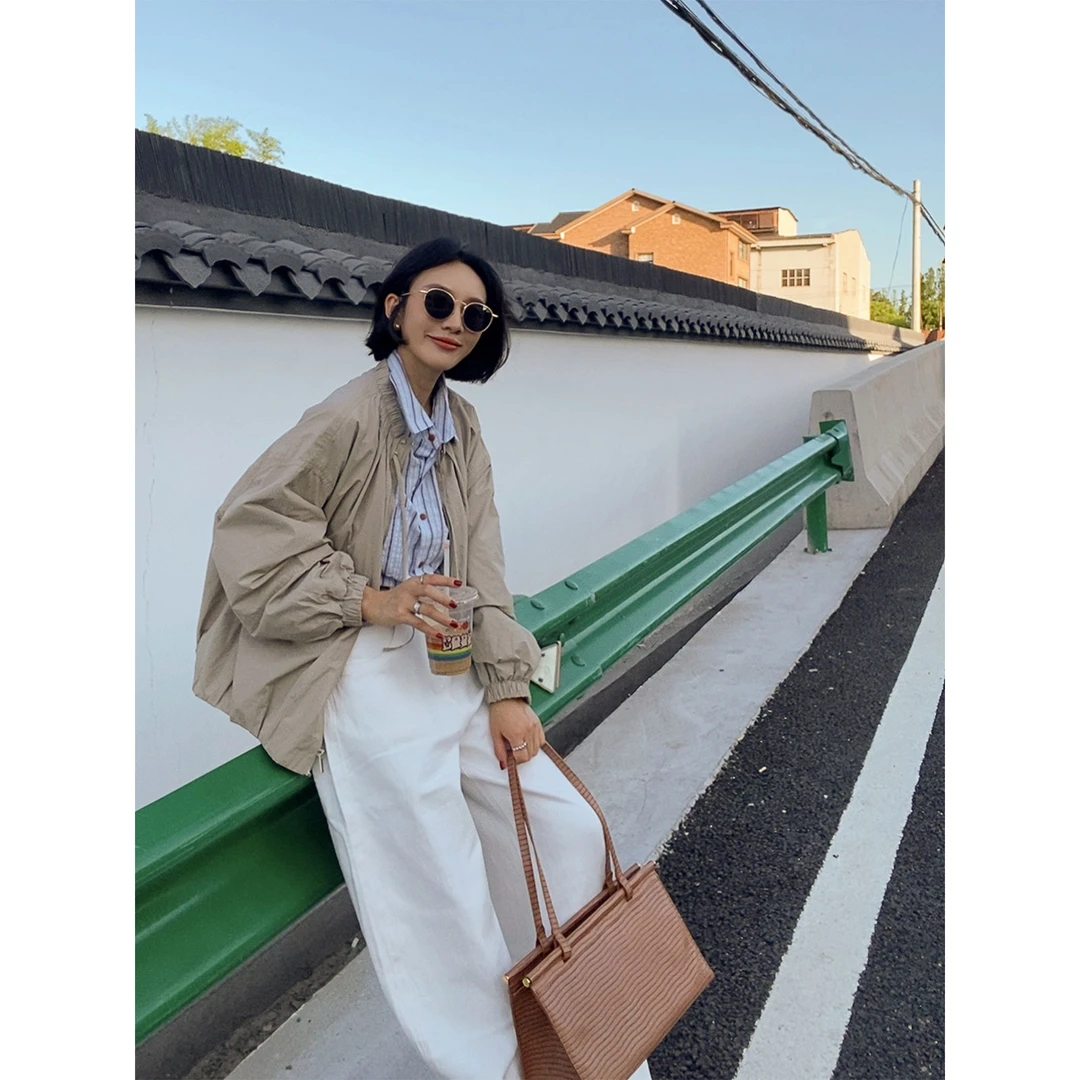 MYFD LINC【早秋薄】外套 抽绳韩系圆领