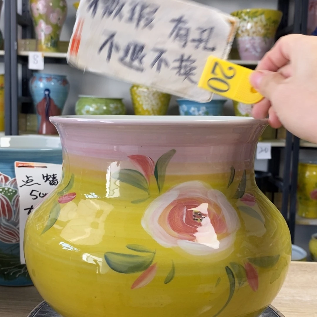 景德镇手工手绘陶瓷花盆
