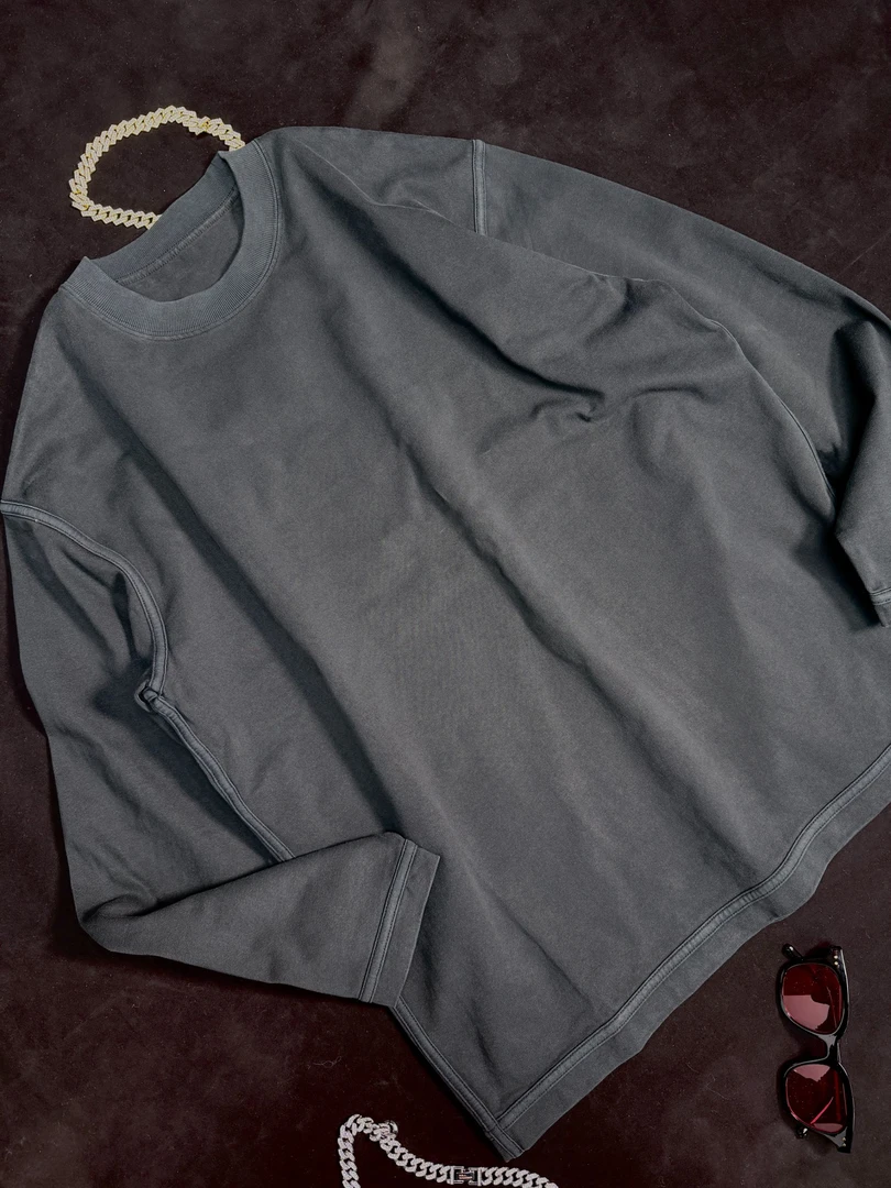 磨毛秋冬套头款水洗圆领保暖卫衣套头男装纯色时尚F5520