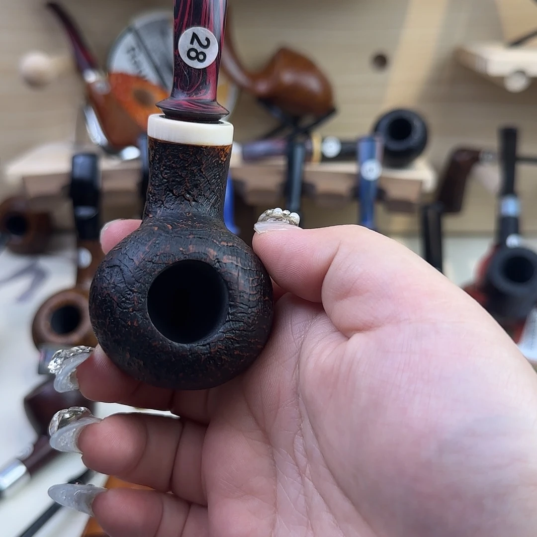 扎***泪石楠木苹果空腔手工烟斗