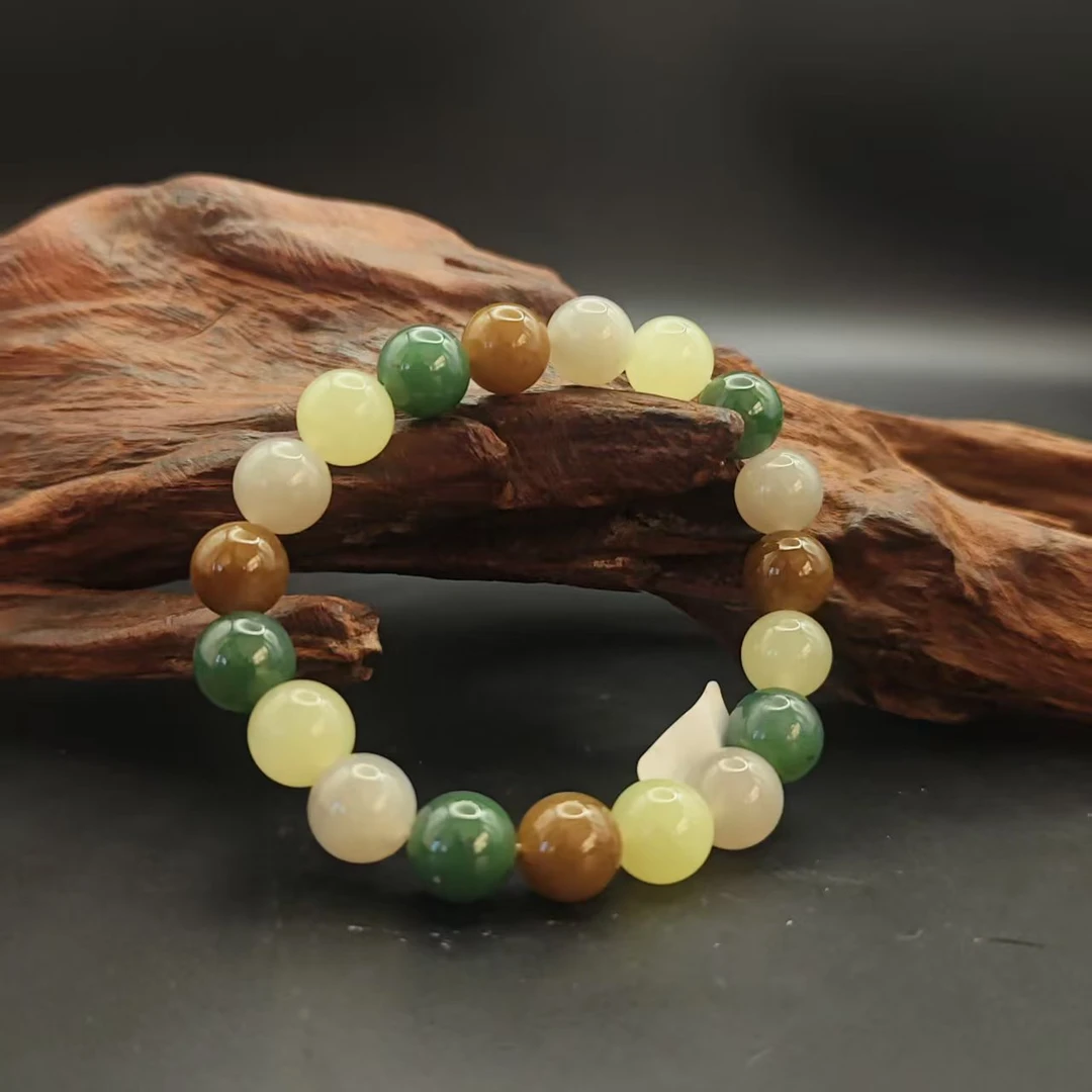 Z和田玉多宝圆珠手串9卡100743