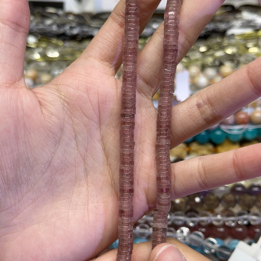 玛瑙/玉髓散珠天然草莓晶卡6➕长条38厘米