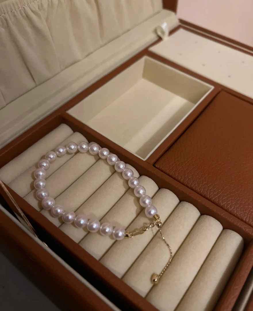 【欧妮】18k金akoya珍珠无调色彩凛级海水珍珠手链5-5.5mm