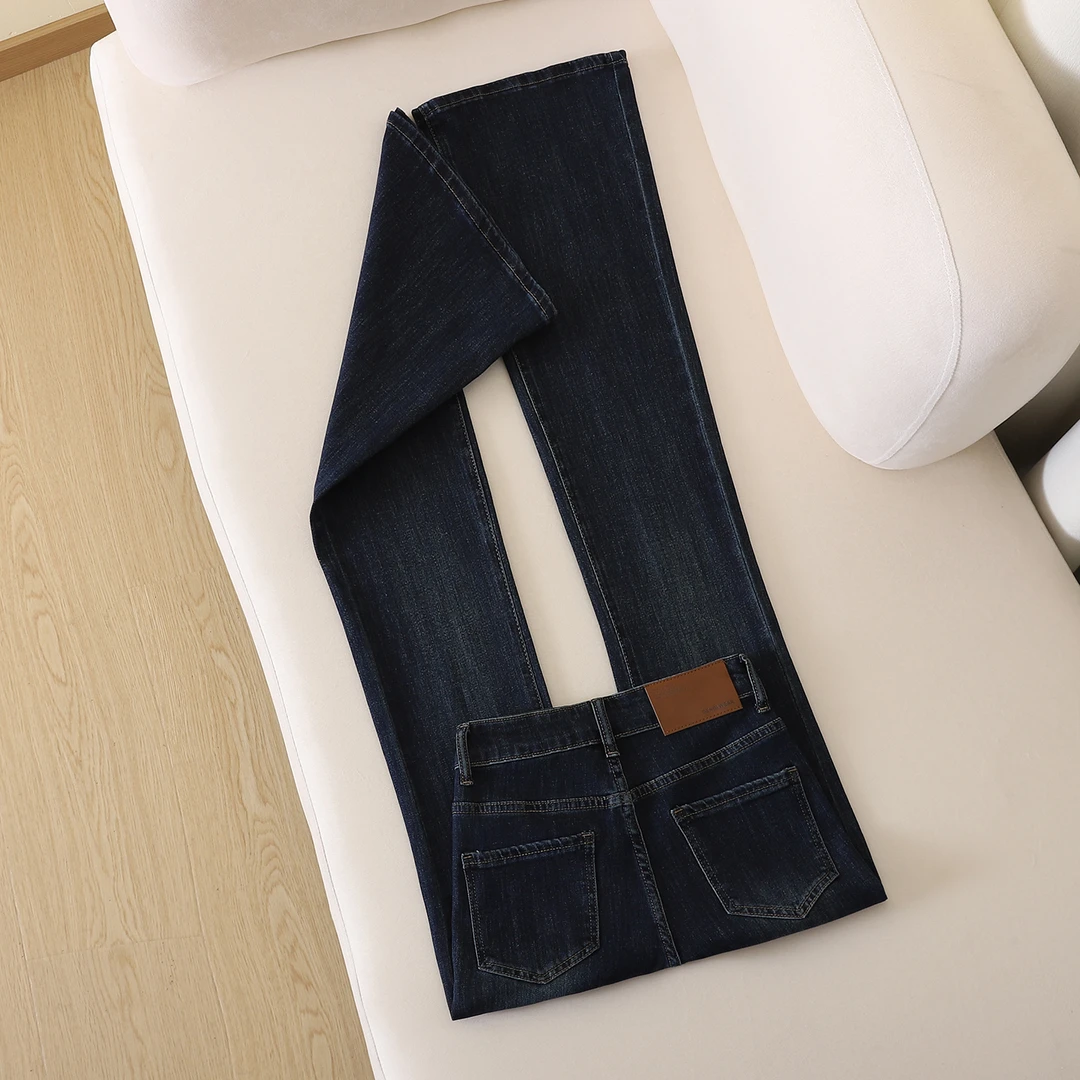 La Chapelle/拉夏贝尔微喇牛仔裤女2025新款修身显瘦紧身弹力喇叭