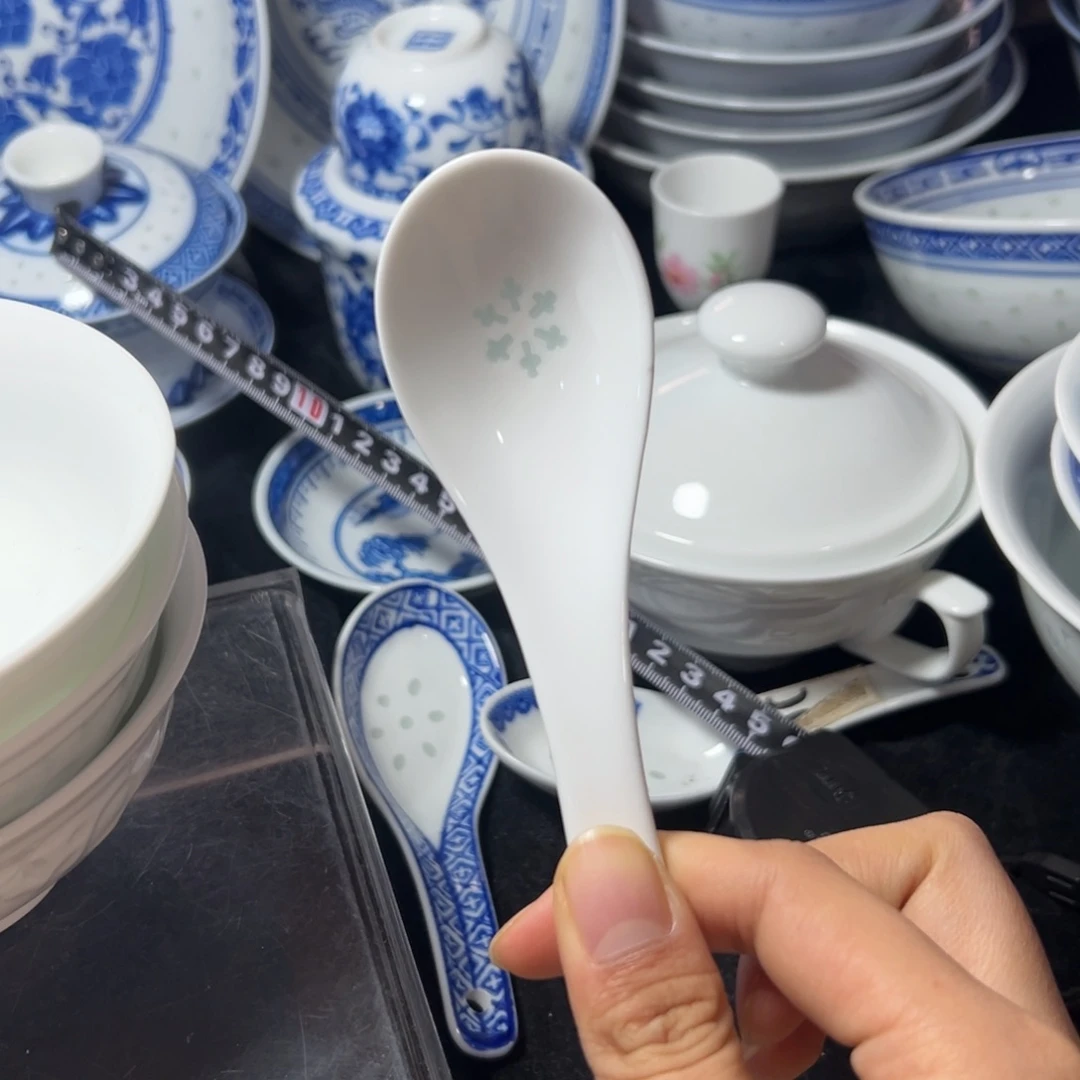 碗用****6素玲珑雕塑雪花勺三个