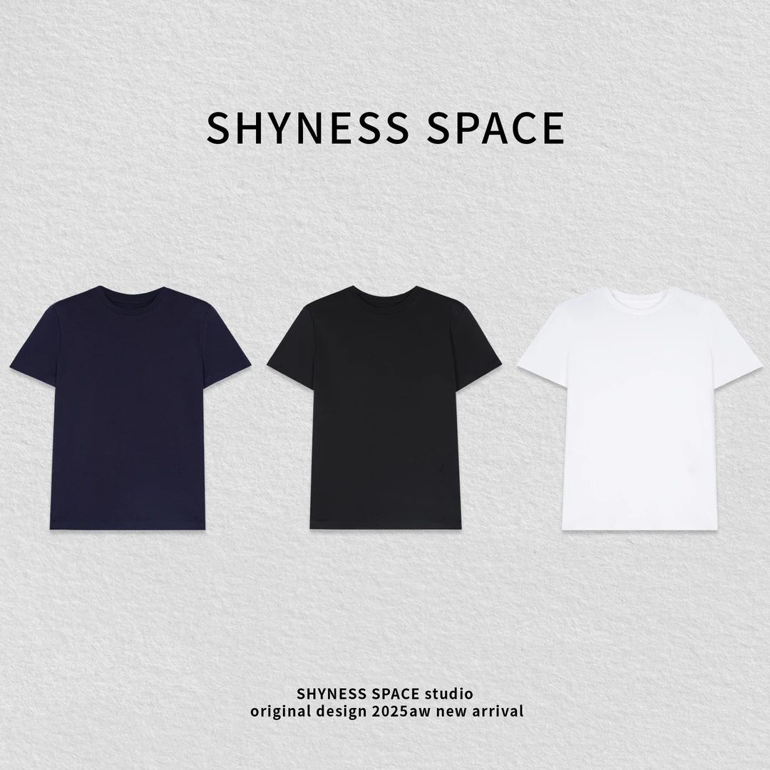 夏季常规短袖圆领雪花棉时尚设计师百搭纯色T恤HB344