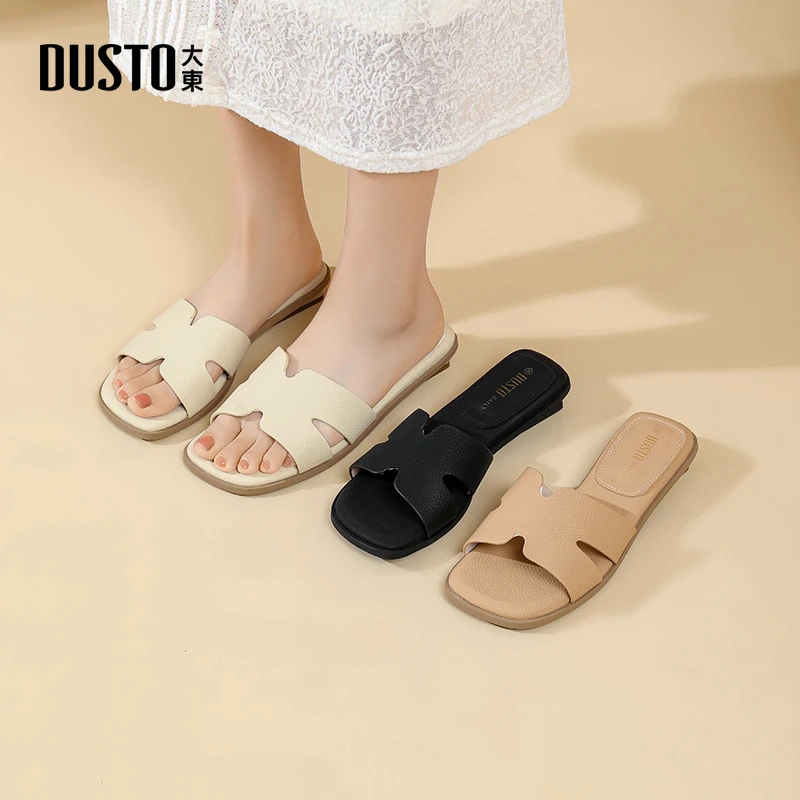 大东平底舒适拖鞋2025夏季新款百搭套脚鞋子休闲外穿轻便女鞋0075