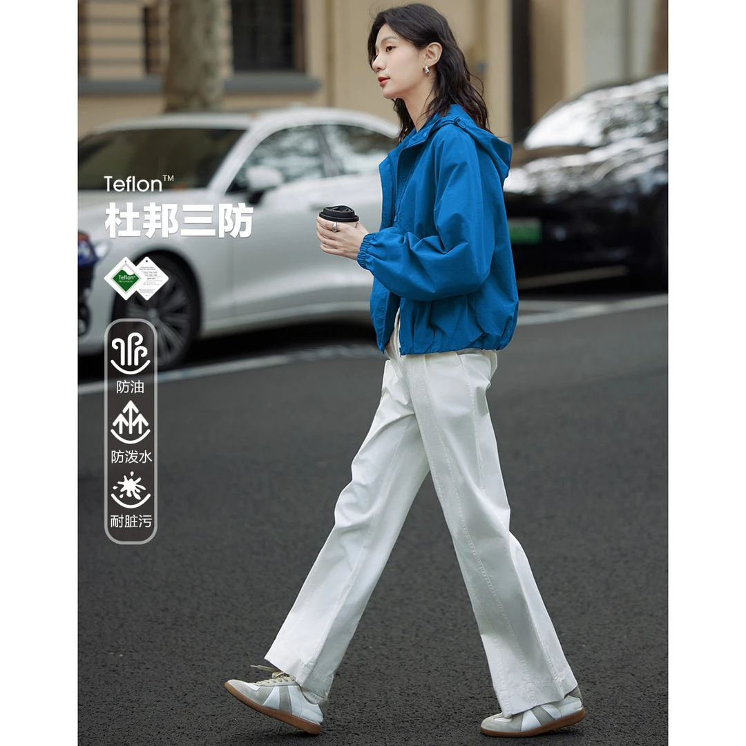 德玛纳｜【克莱因蓝】春秋三防黑科技户外运动风连帽抽绳短款藏肉