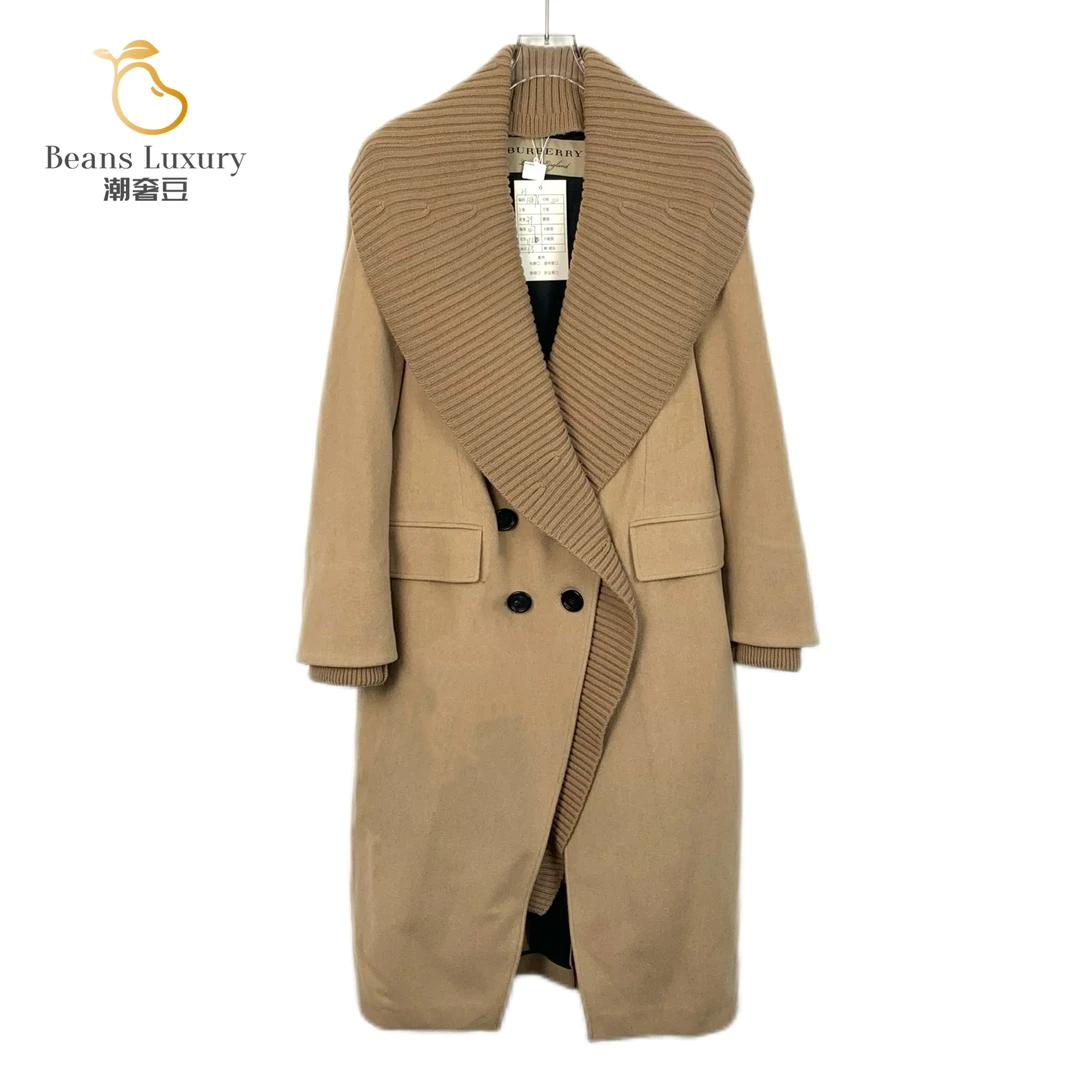 99新 BURBERRY/博柏利 潮奢豆 严选/山羊绒双排扣大衣/H13876