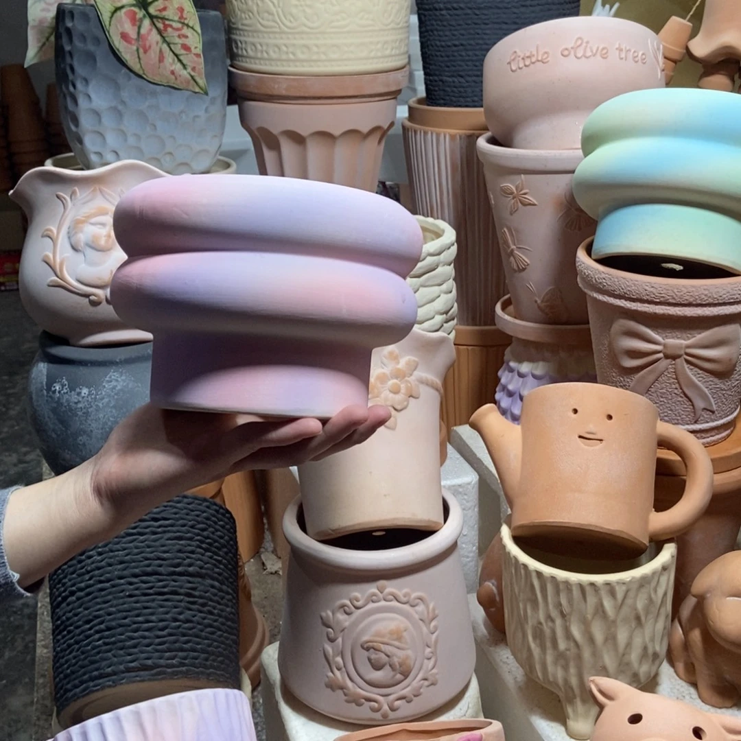 17×12炫彩甜甜圈 粗陶1个