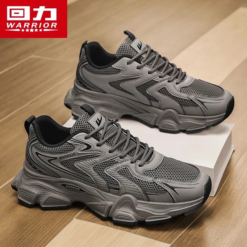 回力男鞋秋季透气潮牌百搭网面休闲青少年跑步运动厚底增高老爹鞋