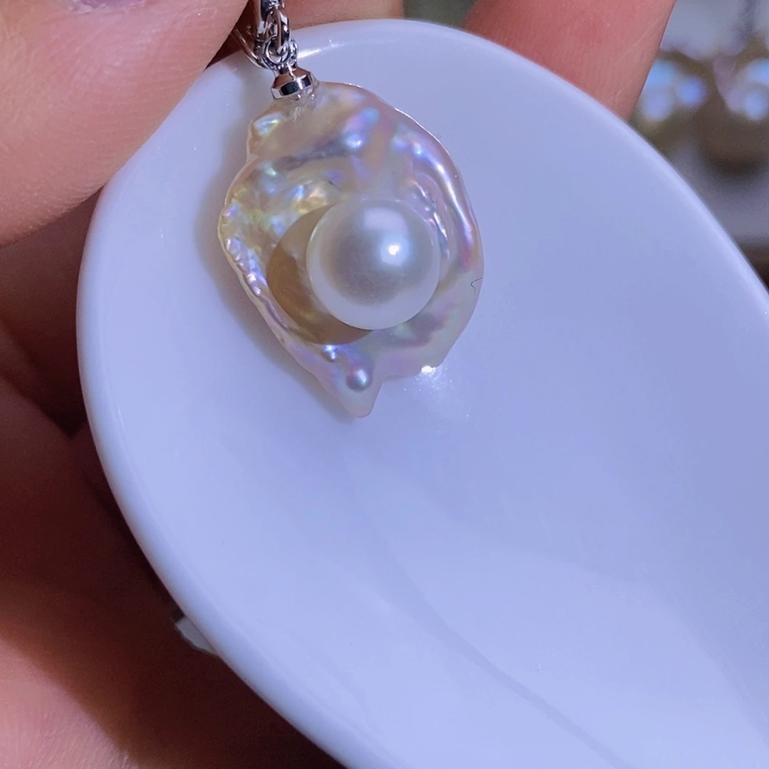 淡水珍珠银S925镶嵌淡水珍珠