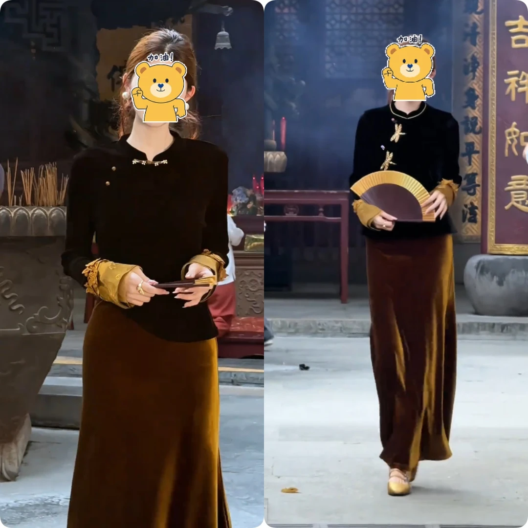 2025秋季新款时尚修身显瘦款女气质网红洋气套装百搭款G6557