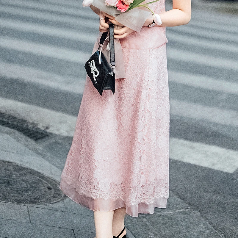 【花影蕾丝裙】浪漫仙女半身裙A型裙DOUBLOVE贝爱2025春季新款