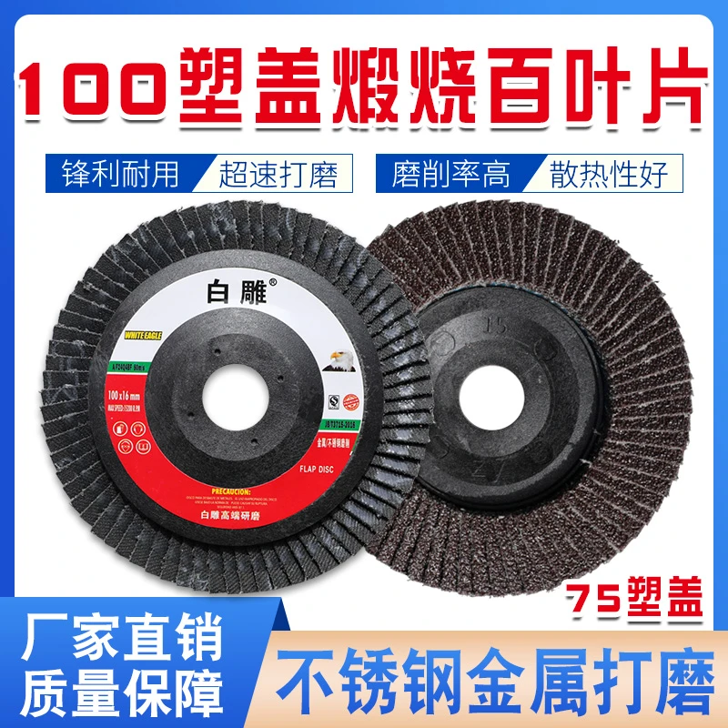 白雕百叶片100×16mm75塑盖煅烧百叶轮千叶片