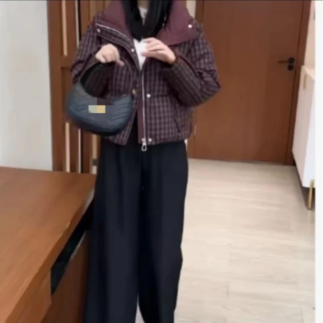 冬季新款短款加厚保暖外套显瘦休息百搭裤子女装