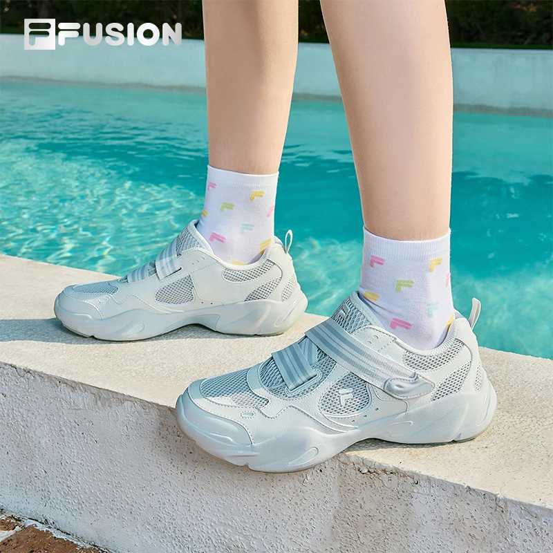 FILA FUSION 斐乐水滴鞋玛丽珍女鞋2025夏季新款网面透气运动鞋子