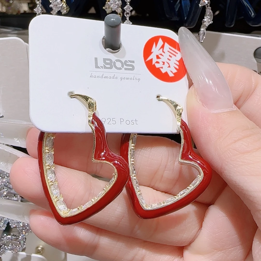 锆石铜合金925银耳环